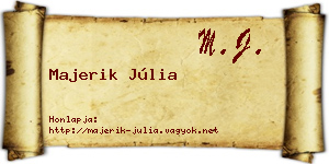 Majerik Júlia névjegykártya