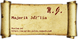 Majerik Júlia névjegykártya